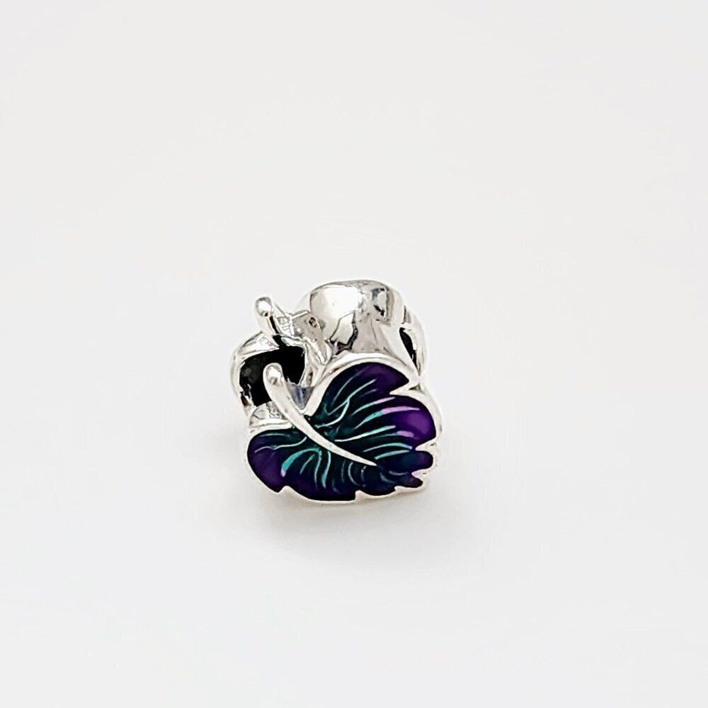 Pandora Purple & Green Leaf Enamel Charm - Picture 3 of 5